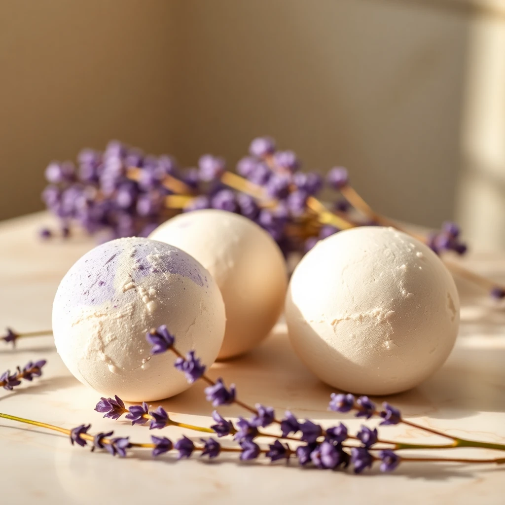 Luna Bath Co. bath products artfully arranged
